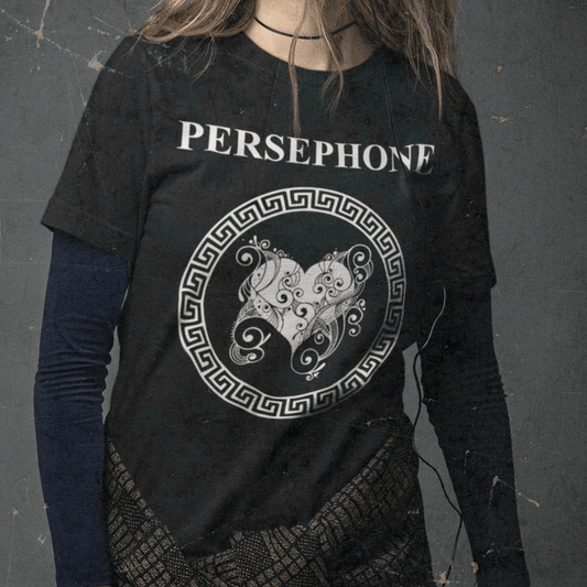 Black / S Persephone Ancient Greek Goddess T-shirt