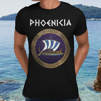 Black / S Phoenicia Ancient Phoenician Ship T-Shirt