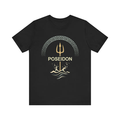 Black / S Poseidon Ancient Greek God of the Sea T-Shirt