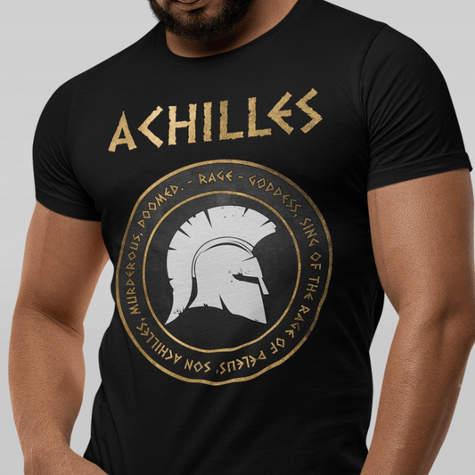 Black / S Rage of Achilles - Homer the Iliad T-Shirt