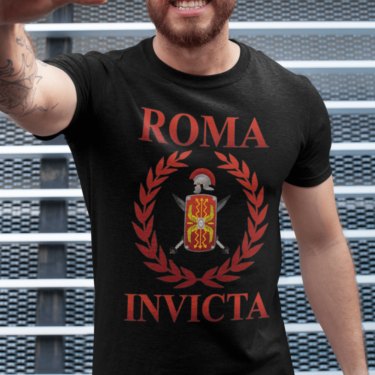Black / S Roma Invicta Roman Empire Legionary Glory T-shirt