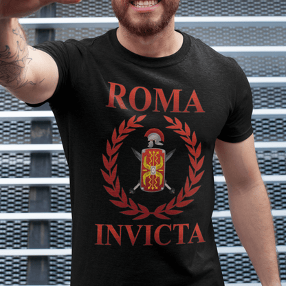 Black / S Roma Invicta Roman Empire Legionary Glory T-shirt