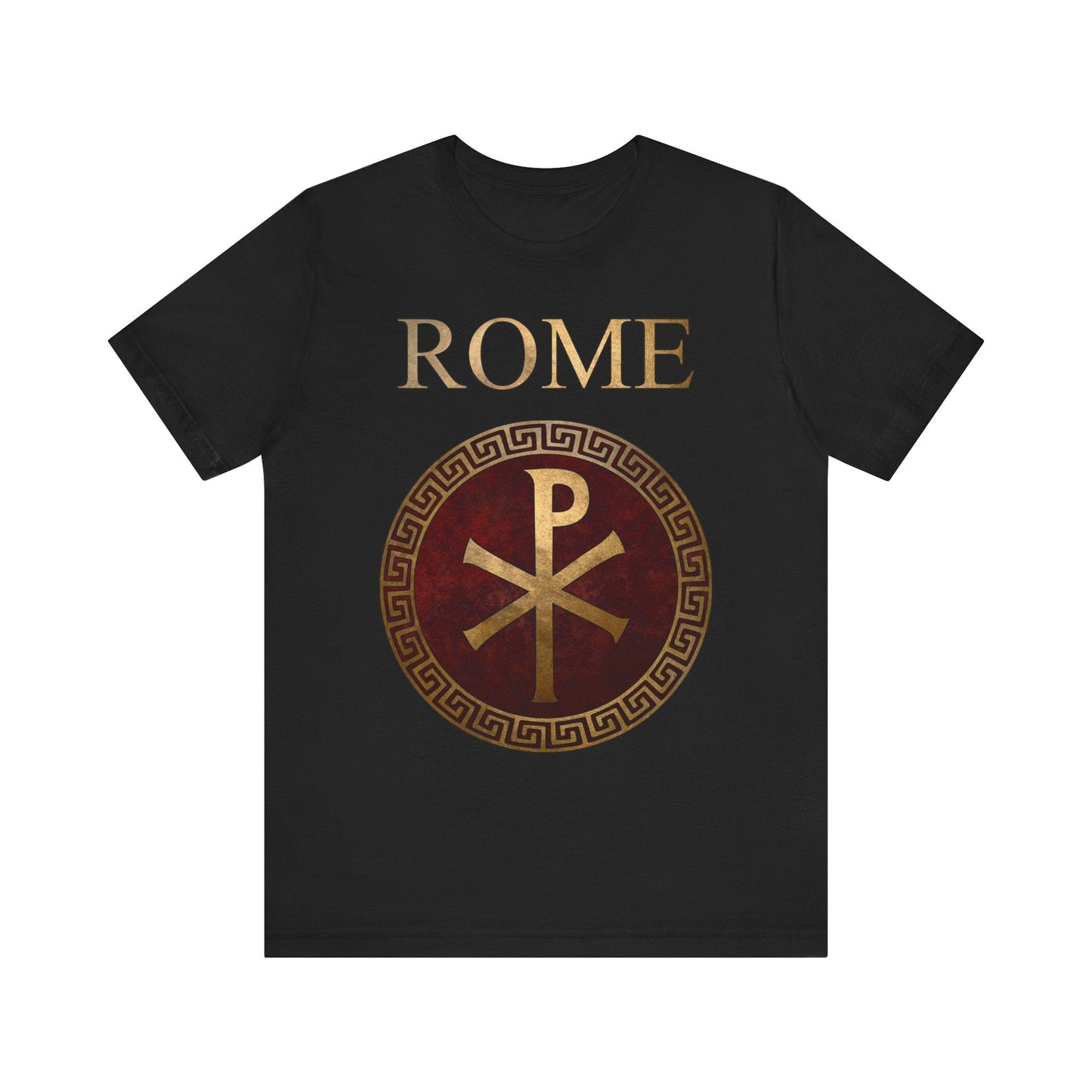 Black / S Roman Empire Imperial Chi Rho Symbol T-Shirt