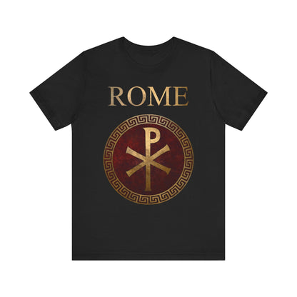 Black / S Roman Empire Imperial Chi Rho Symbol T-Shirt