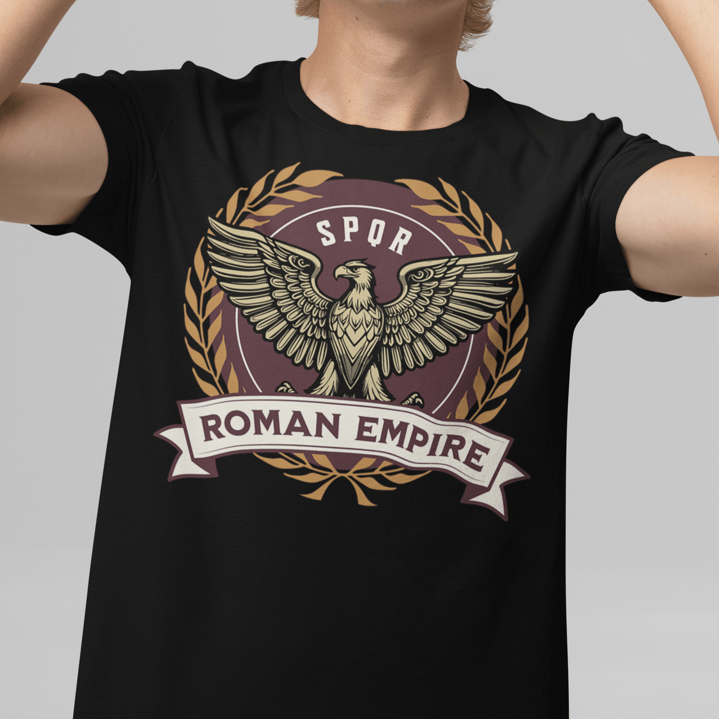 Black / S Roman Empire Shirt - Roman Eagle Standard T-Shirt