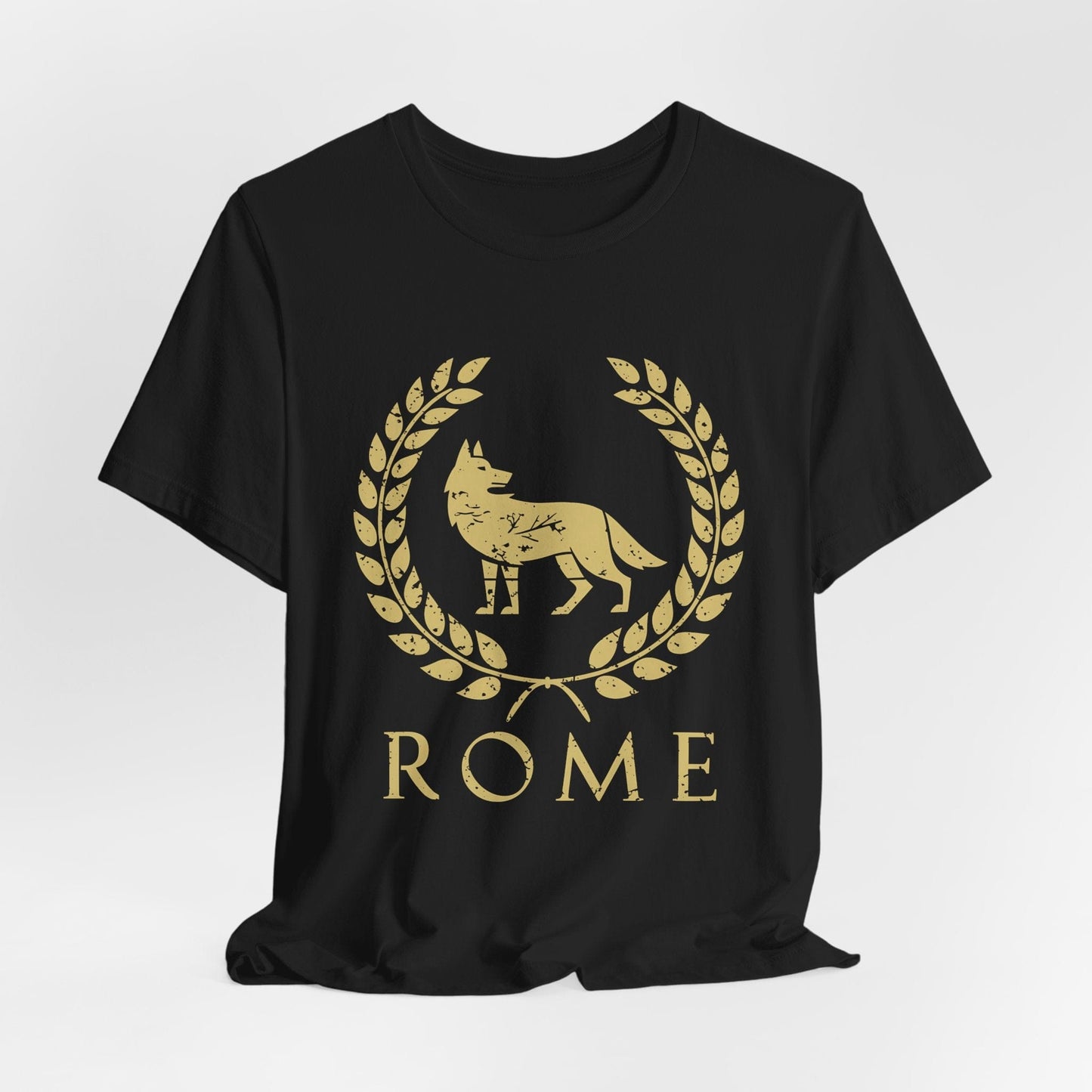 Black / S Romulus and Remus - Wolf Symbol of Ancient Rome T-shirt