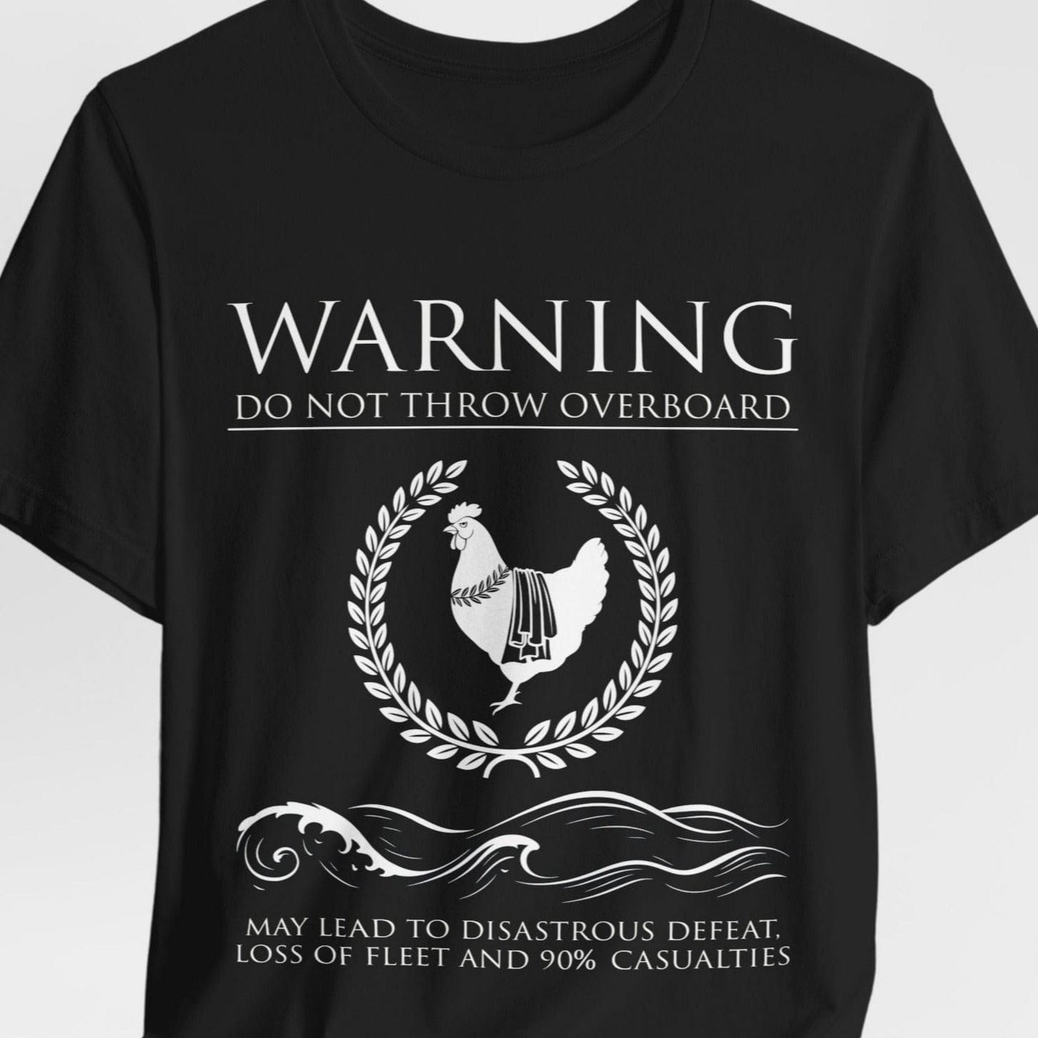 Black / S Sacred Chicken - Battle of Drepana 1st Punic War - Funny Roman History T-Shirt