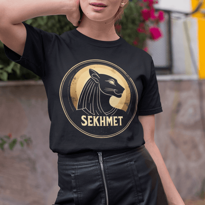 Black / S Sekhmet Ancient Egyptian Goddess - Sekhmet T-shirt
