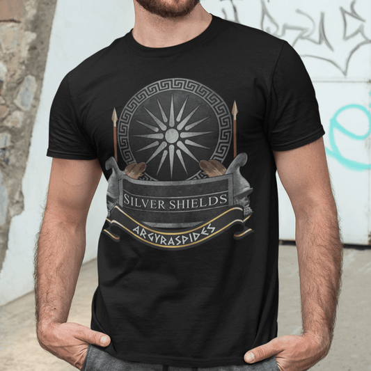 Black / S Silver Shields Argyraspides T-Shirt