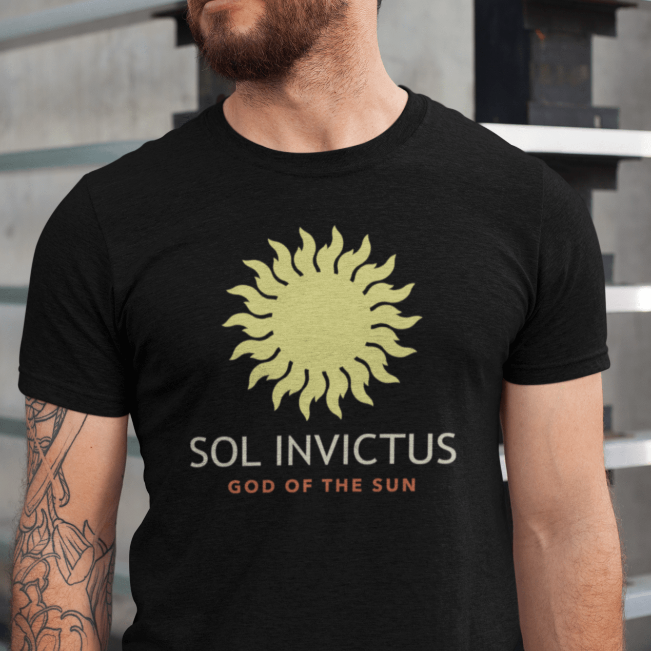 Black / S Sol Invictus - Ancient Roman God Sun T-Shirt