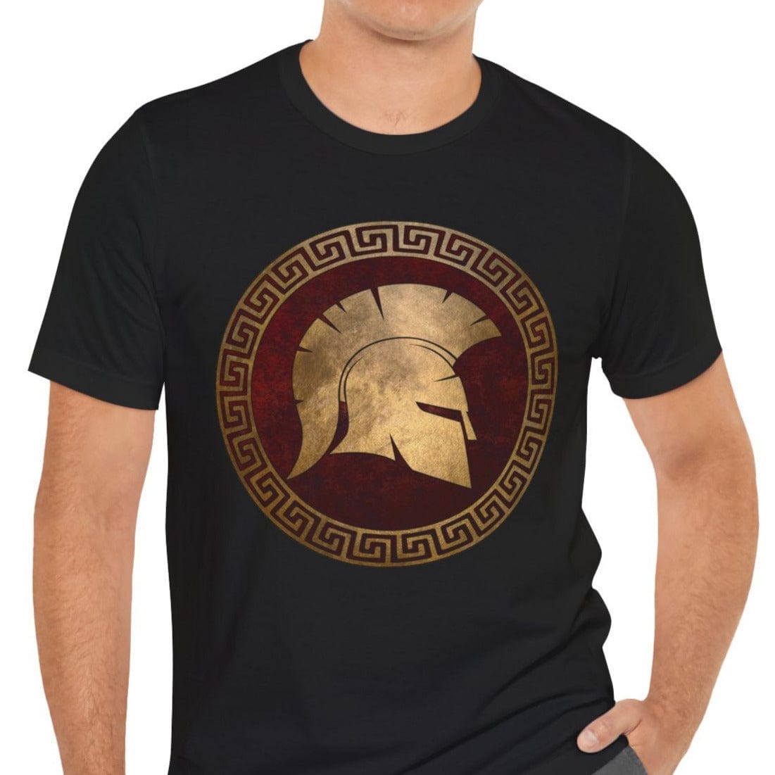 Black / S Spartan Helmet T-Shirt