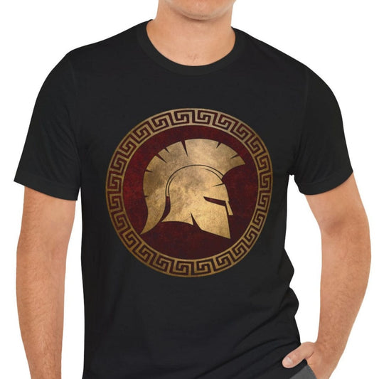 Black / S Spartan Helmet T-Shirt