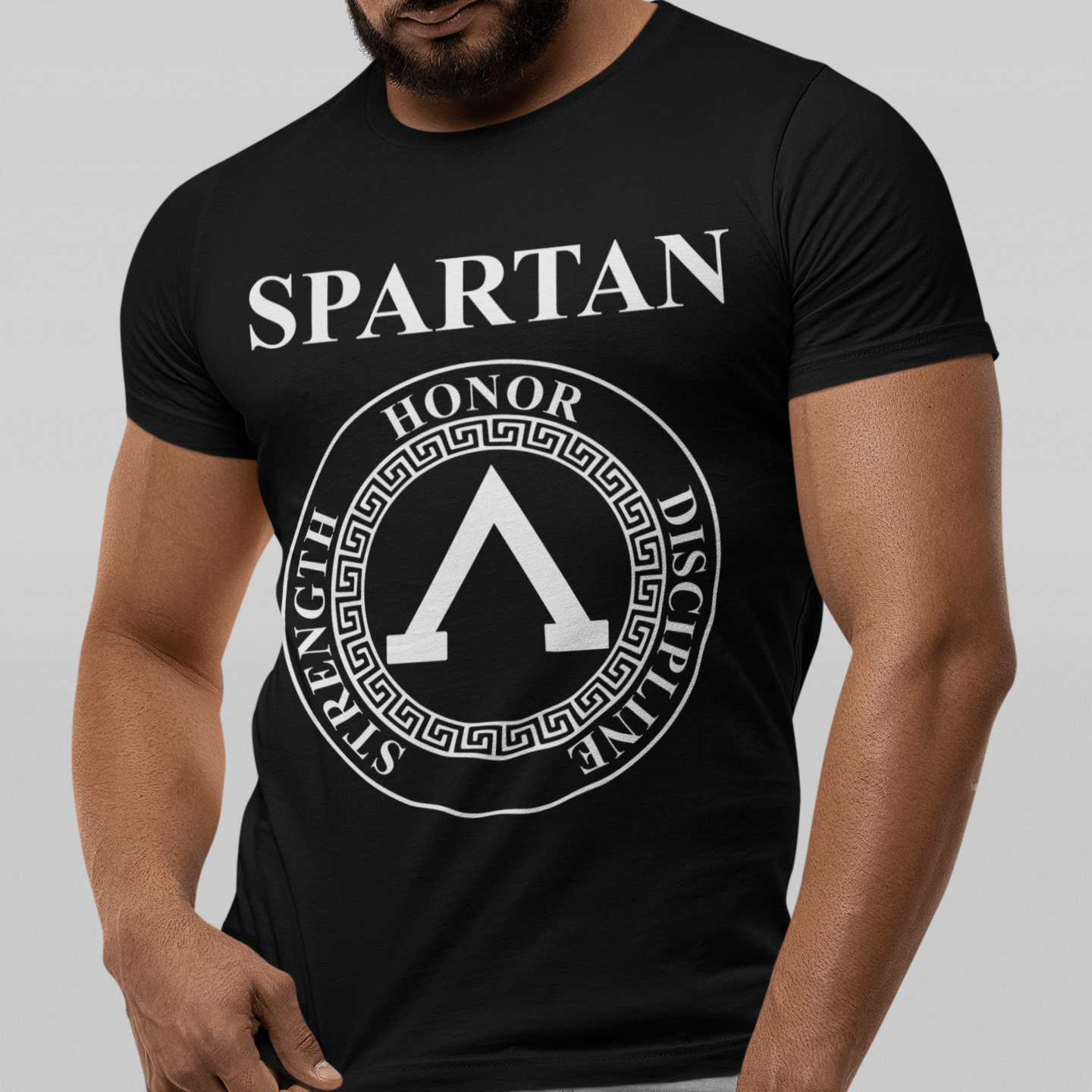 Black / S Spartan Warrior Virtues of Sparta Lambda T-shirt