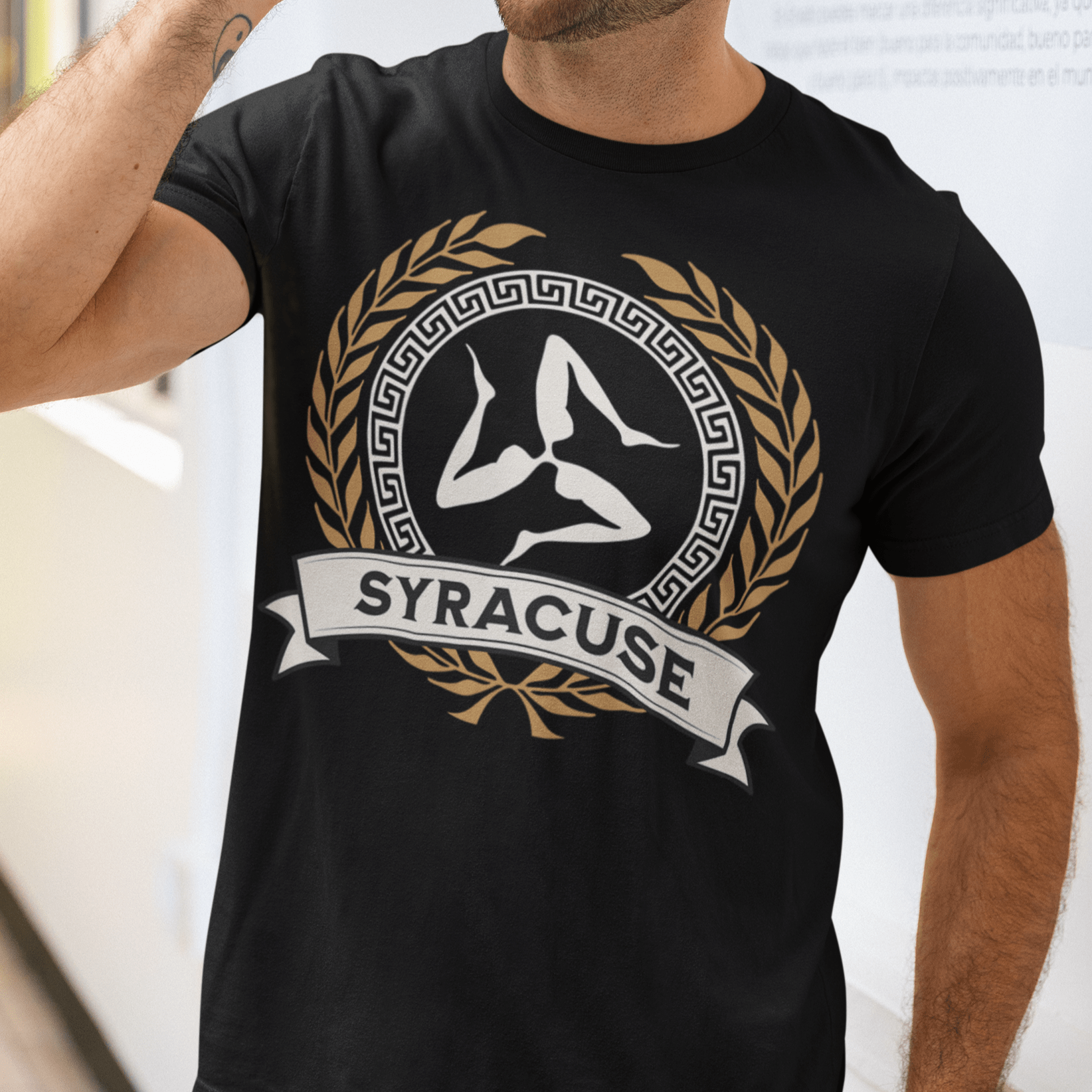 Black / S Syracuse Ancient Greek City-State - Polis of Syracuse Symbol - Syracusan History - T-shirt
