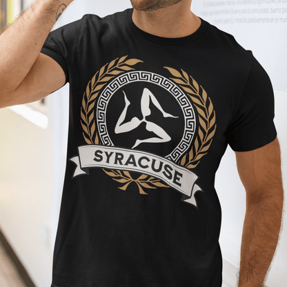 Black / S Syracuse Ancient Greek City-State - Polis of Syracuse Symbol - Syracusan History - T-shirt