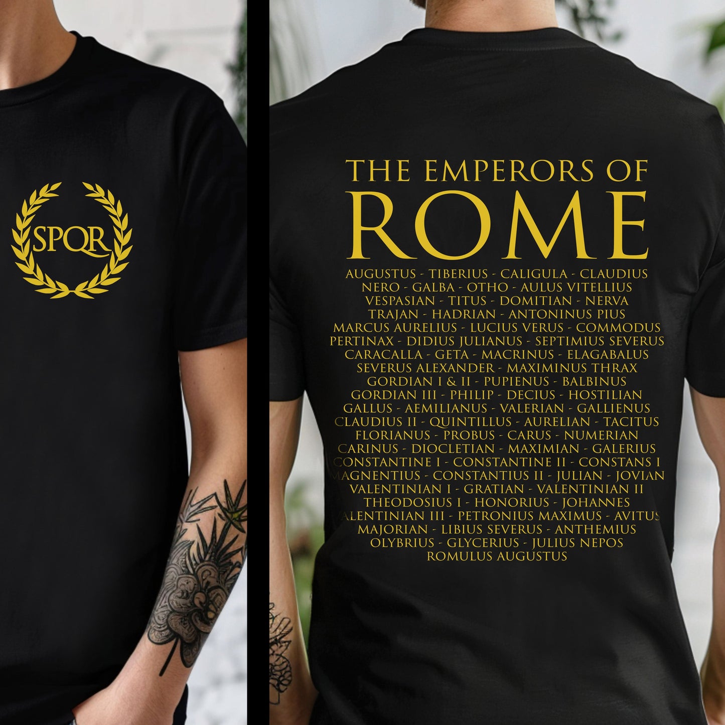 Black / S The Emperors of Rome - Double Sided T-Shirt