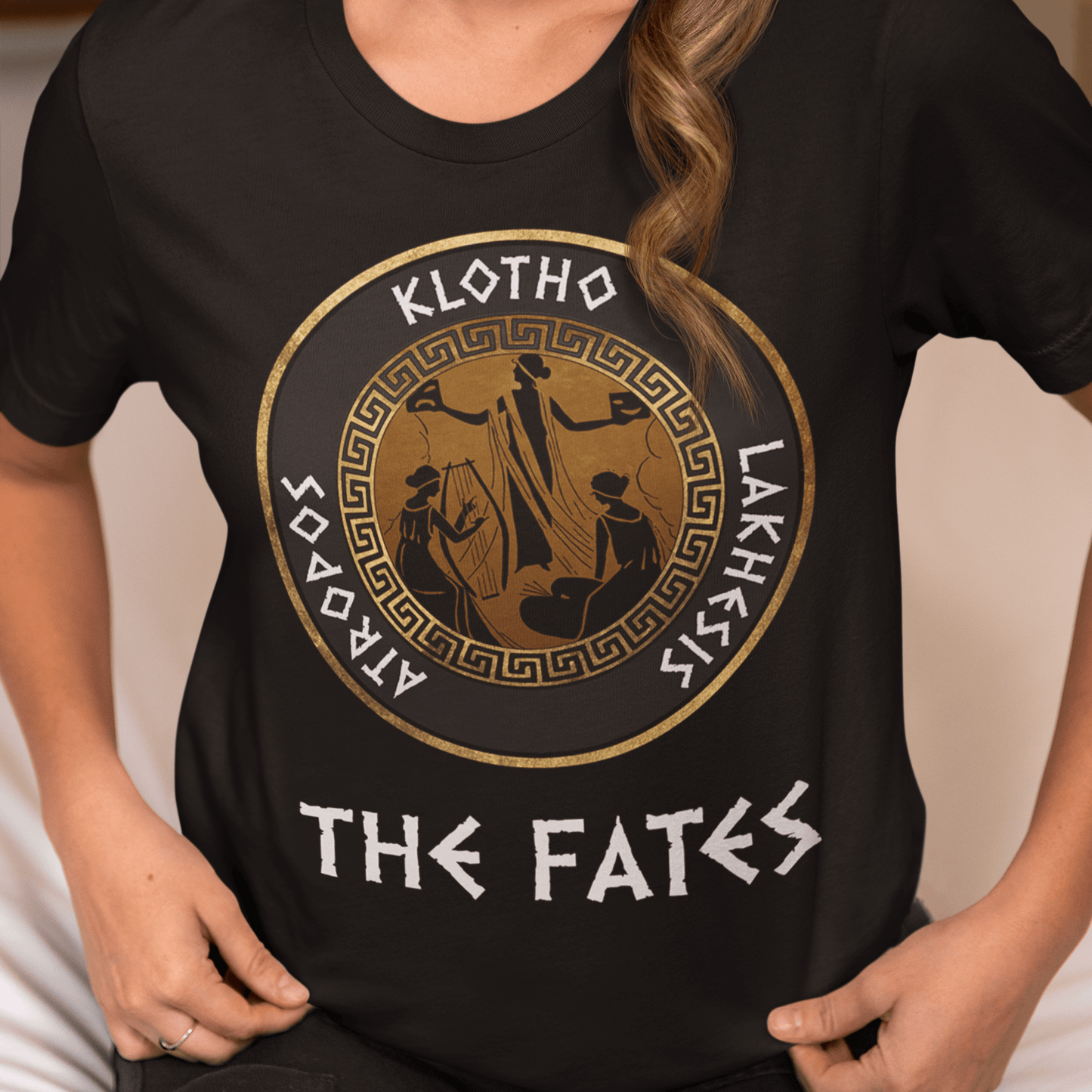 Black / S The Fates - The Moirai - Ancient Greek Goddesses T-Shirt