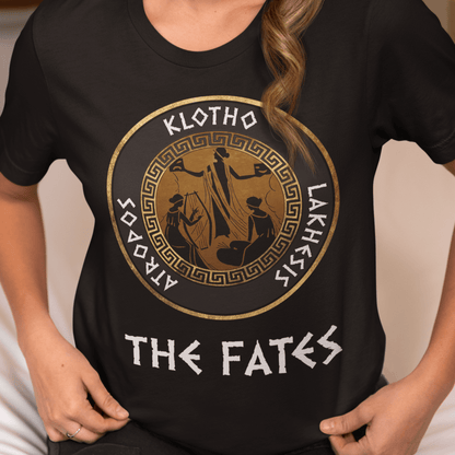 Black / S The Fates - The Moirai - Ancient Greek Goddesses T-Shirt