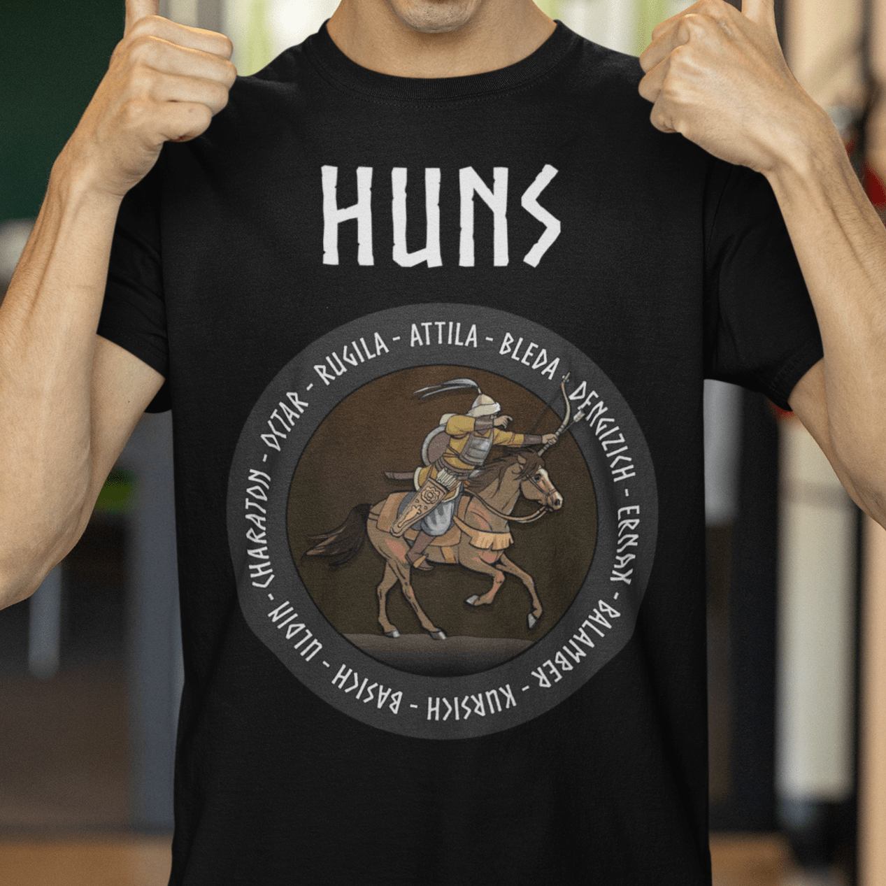 Black / S The Huns - Leaders of the Huns T-Shirt