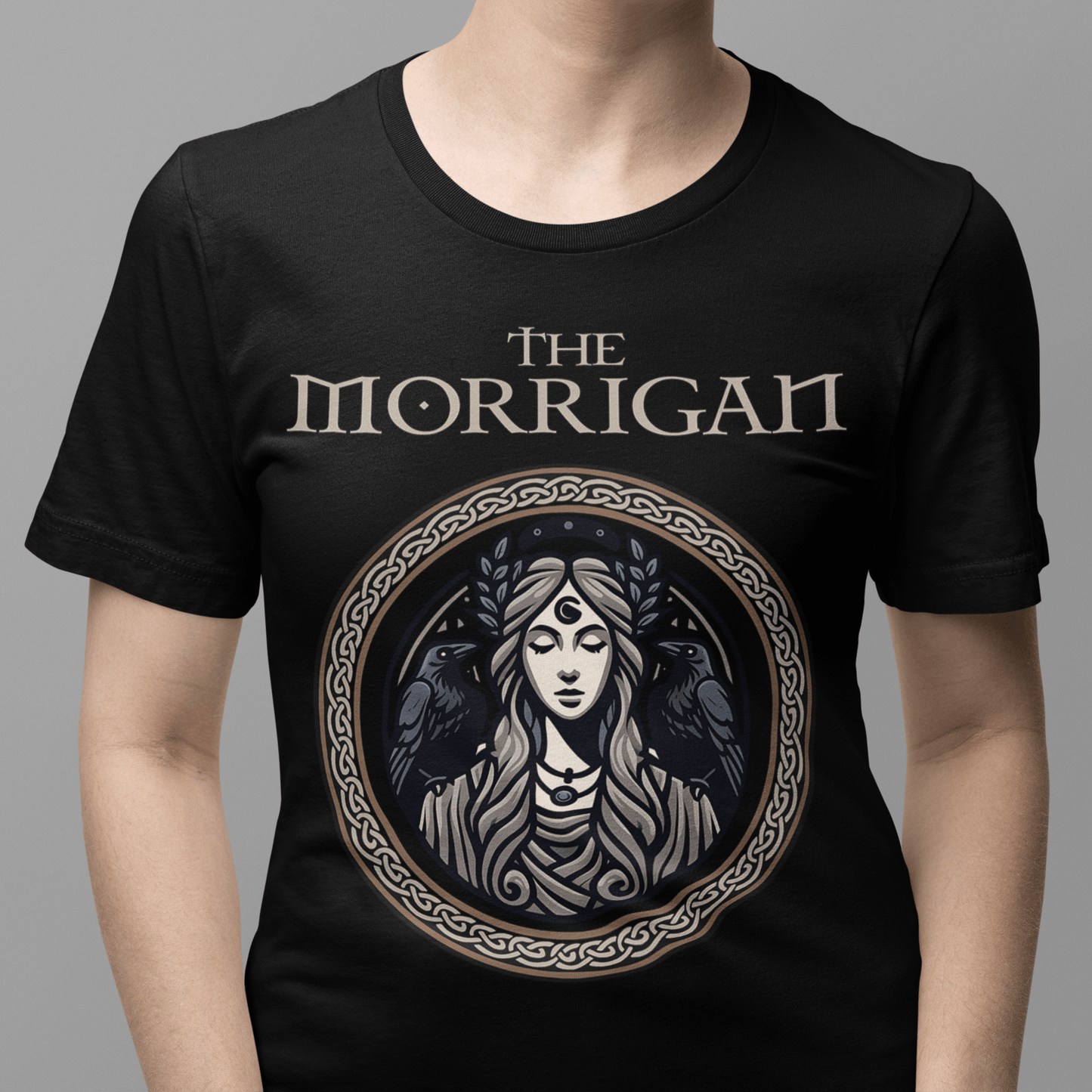 Black / S The Morrigan Celtic Goddess of Witchcraft - Celtic Mythology T-Shirt