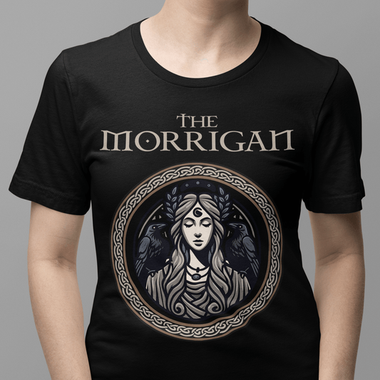 Black / S The Morrigan Celtic Goddess of Witchcraft - Celtic Mythology T-Shirt
