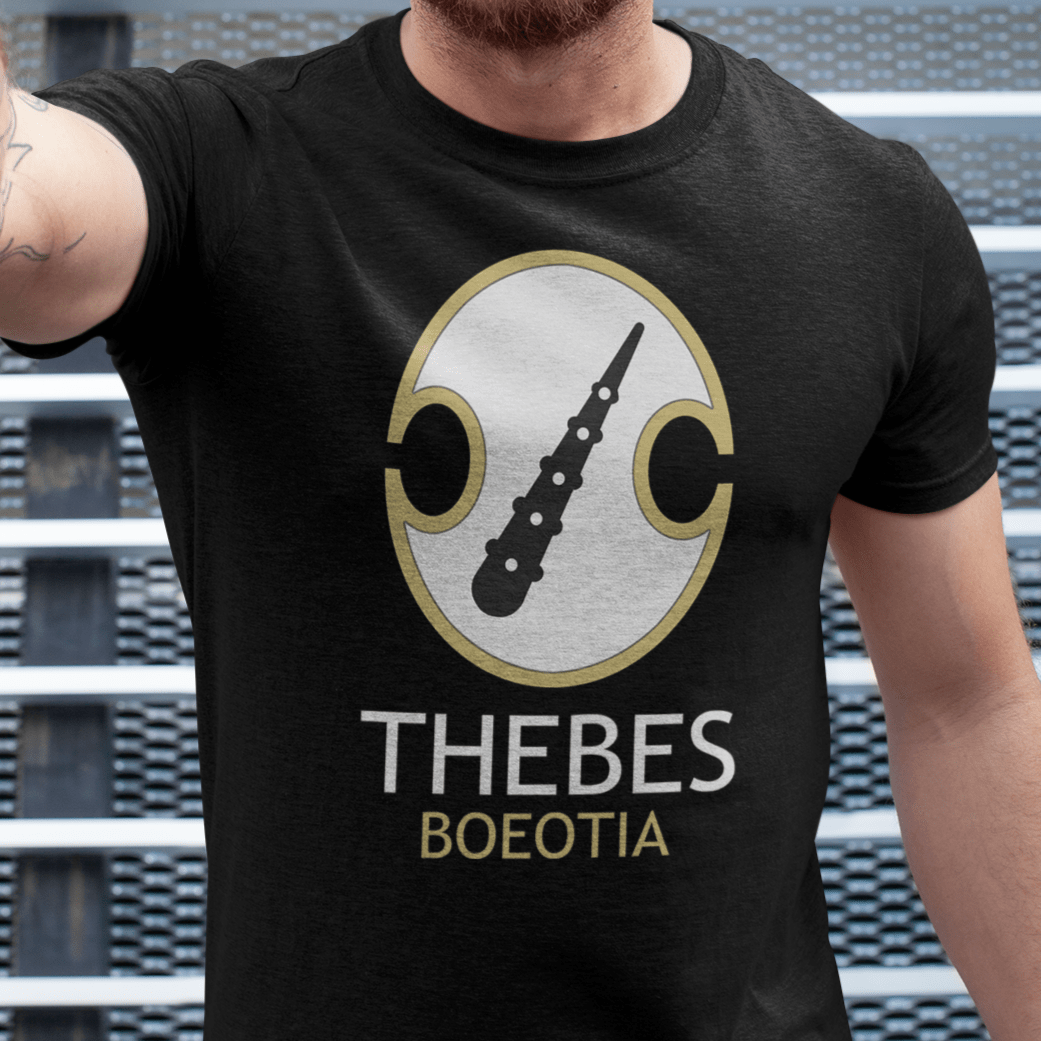Black / S Thebes - Ancient Boeotia Theban Sacred Band T-Shirt