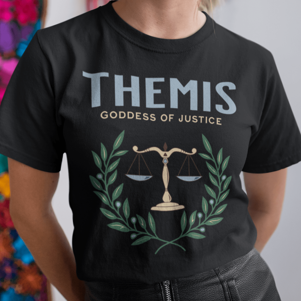 Black / S Themis Greek Goddess of Justice - Ancient Greek Mythology T-shirt