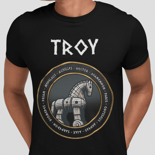 Black / S Trojan Horse - Heroes of the Trojan War - Troy T-Shirt