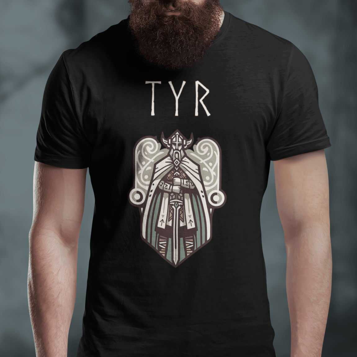 Black / S Tyr Norse God of War and Justice - Viking Mythology T-shirt