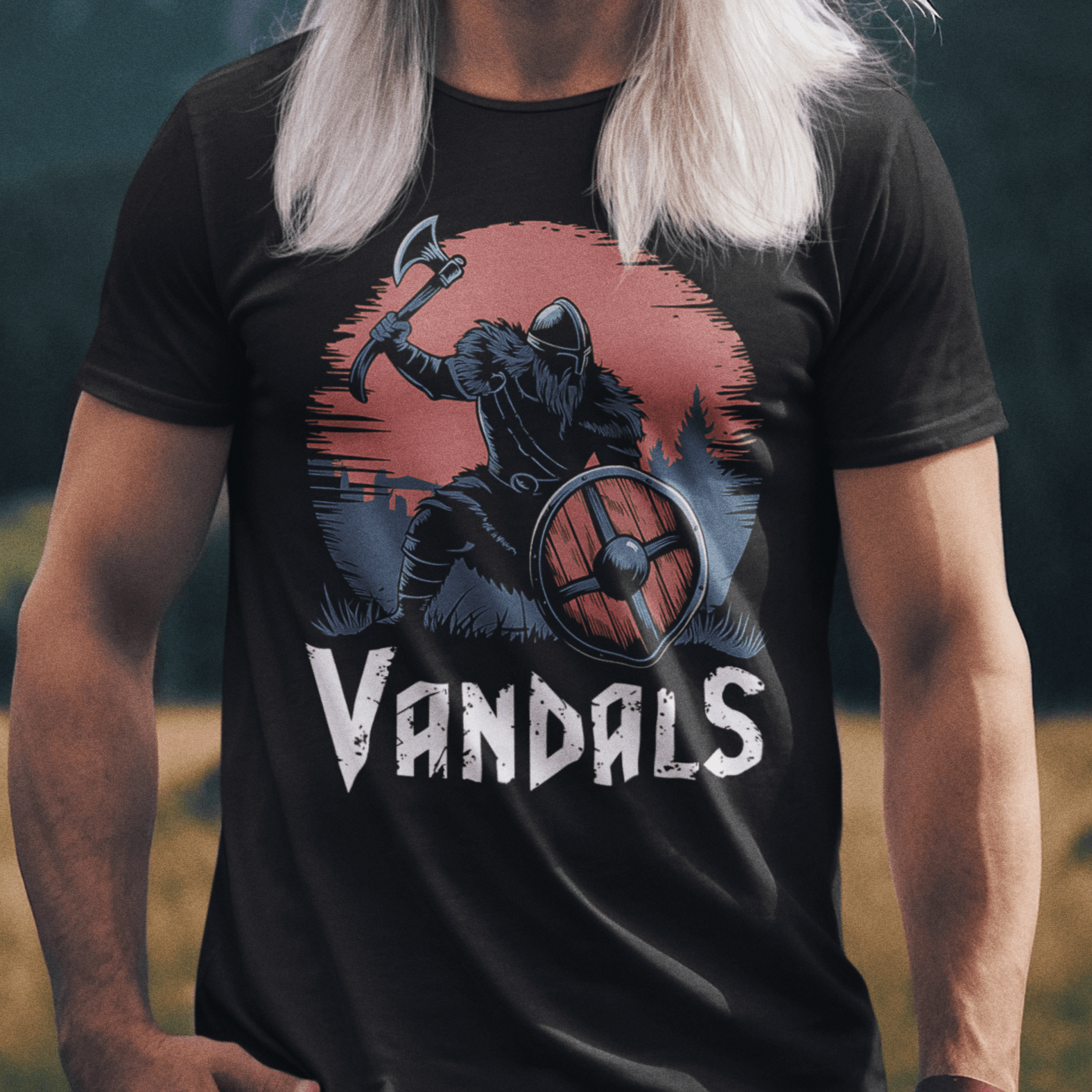Black / S Vandals Warrior - Dark Ages History - Kingdom of the Vandals T-shirt