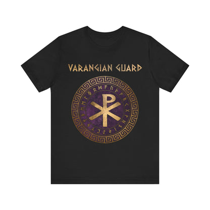 Black / S Varangian Guard Byzantine Empire Chi Rho with Runes T-Shirt