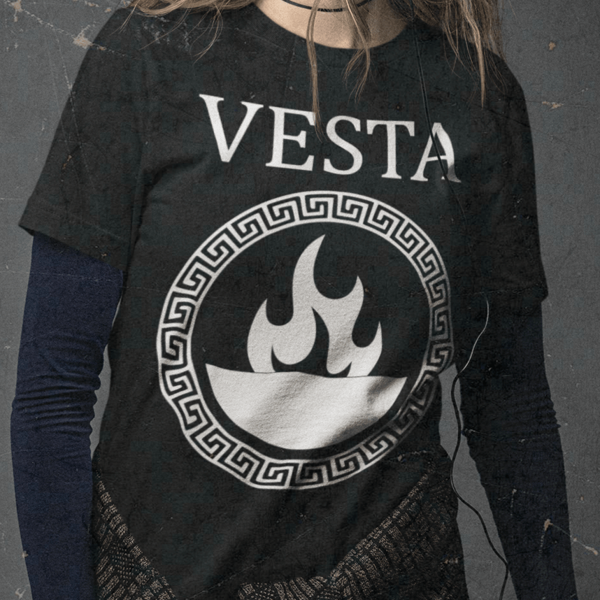 Black / S Vesta Roman Goddess T-Shirt