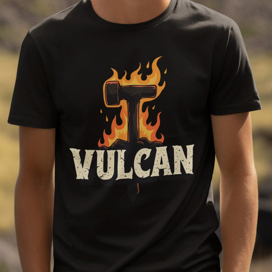 Black / S Vulcan Roman God T-Shirt