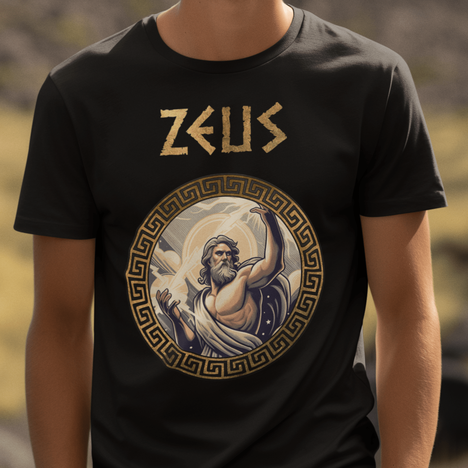 Black / S Zeus King of the Greek Gods T-Shirt