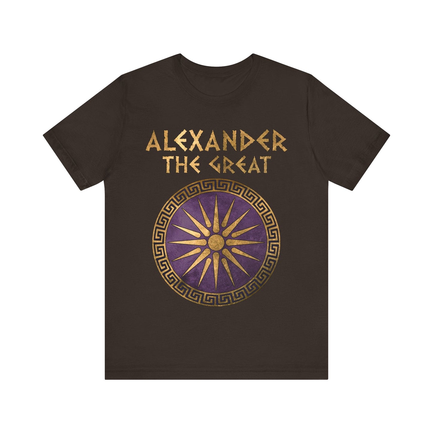 Brown / S Alexander the Great Makedon Shield T-Shirt