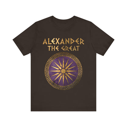 Brown / S Alexander the Great Makedon Shield T-Shirt