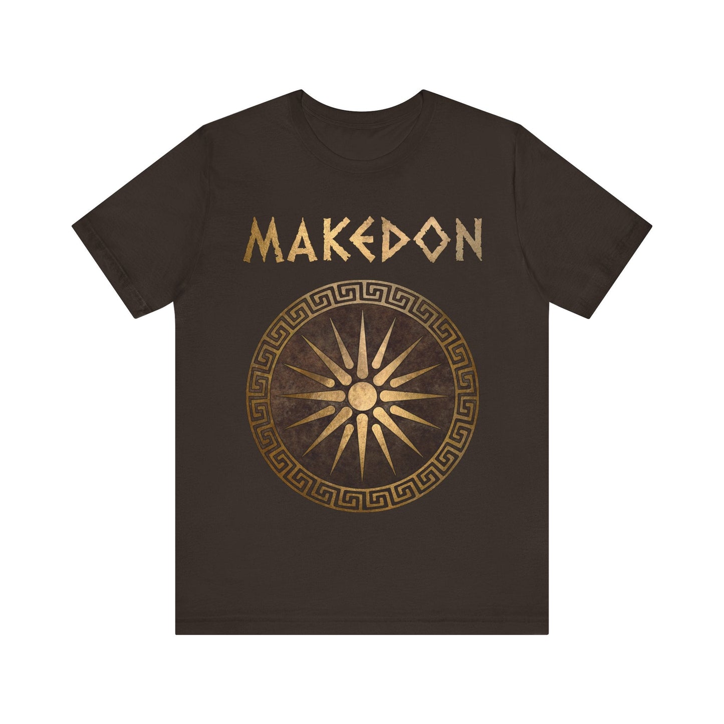 Brown / S Ancient Makedon Shield Alexander the Great T-Shirt