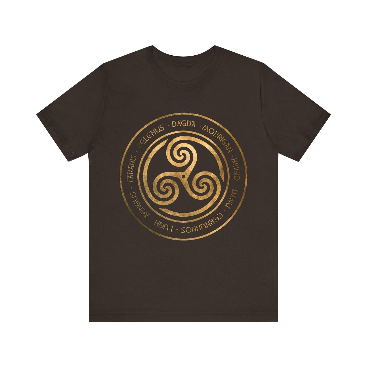 Brown / S Celtic Gods and Goddesses Triskelion Symbol T-Shirt
