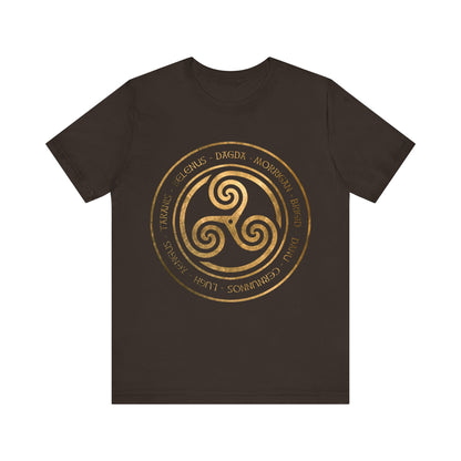 Brown / S Celtic Gods and Goddesses Triskelion Symbol T-Shirt