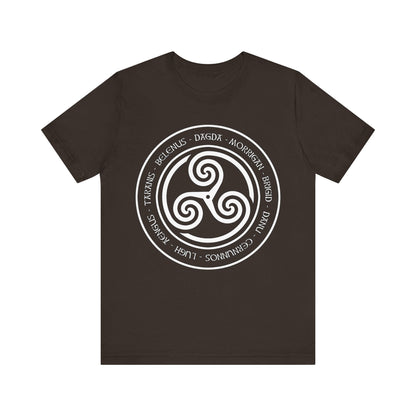 Brown / S Celtic Gods and Goddesses Triskelion T-Shirt