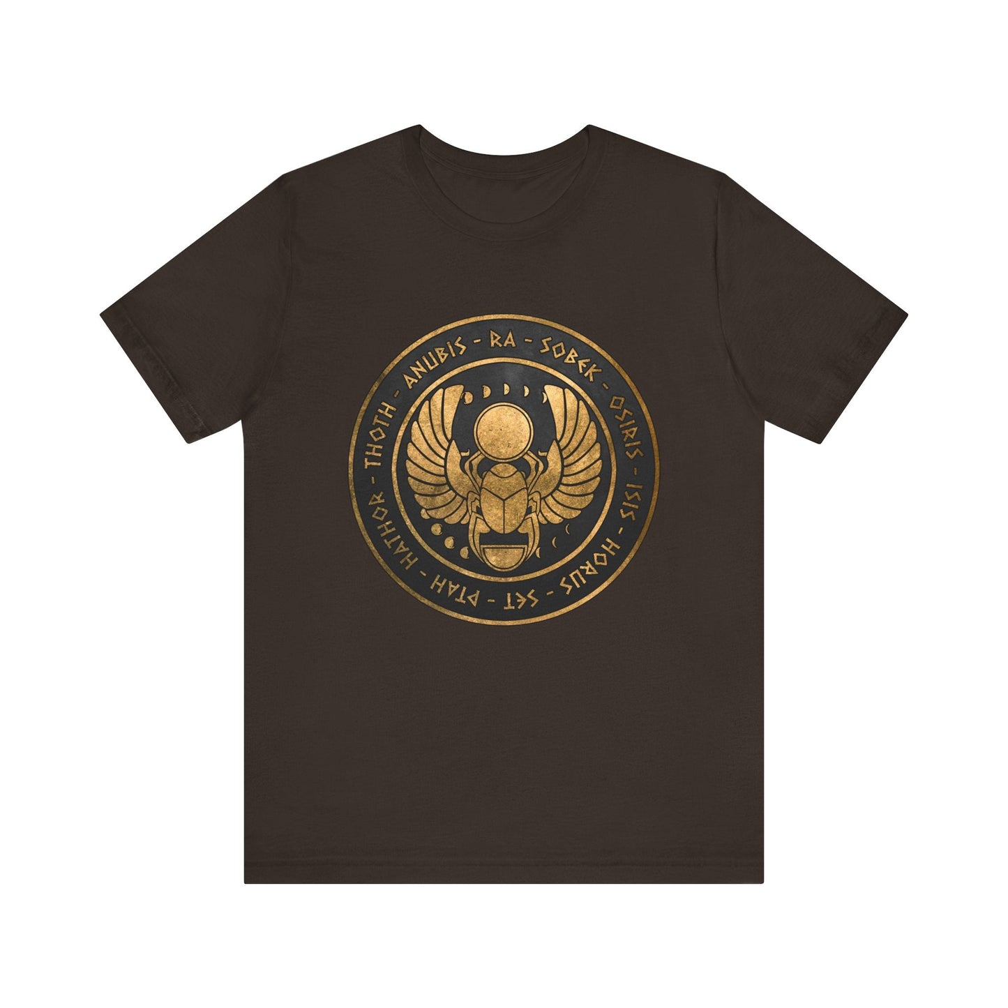 Brown / S Egyptian Gods - Ancient Gods of Egypt - Khepri Beetle Symbol T-Shirt