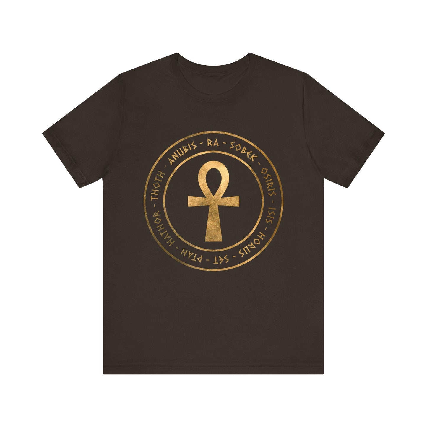 Brown / S Egyptian Gods the Ancient Gods of Egypt Ankh T-Shirt