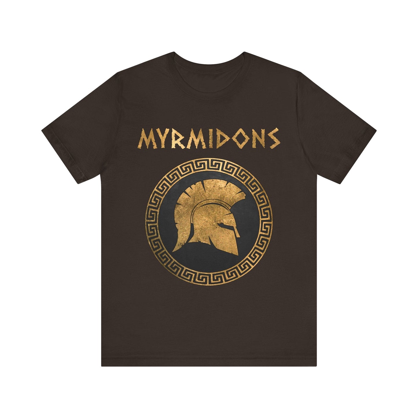 Brown / S Myrmidons Warriors of Pythia and Achilles T-Shirt