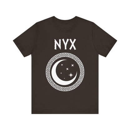 Brown / S Nyx Greek Goddess of Night Symbol T-shirt