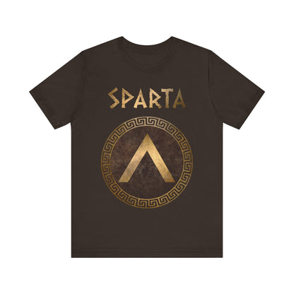 Brown / S Sparta Ancient Spartan Shield Lambda Symbol T-Shirt