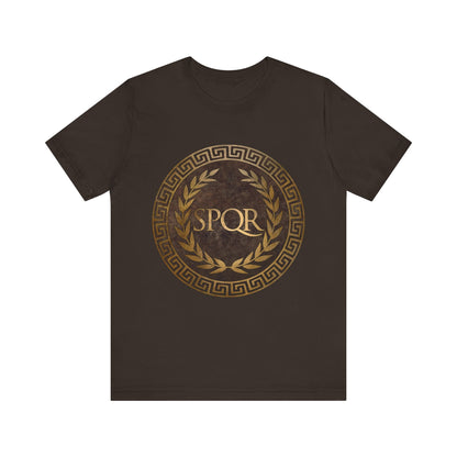 Brown / S SPQR Symbol of Ancient Rome T-Shirt