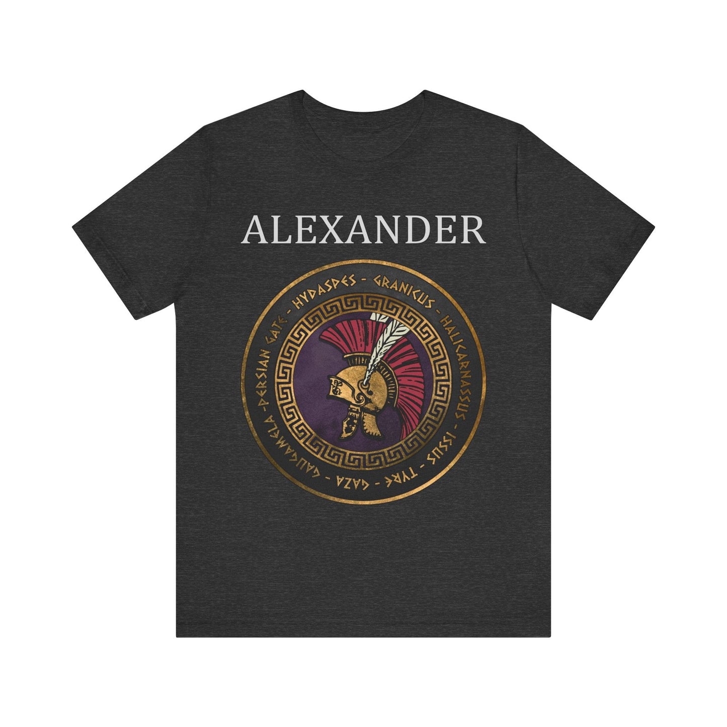 Dark Grey Heather / S Alexander the Great Famous Battles T-Shirt
