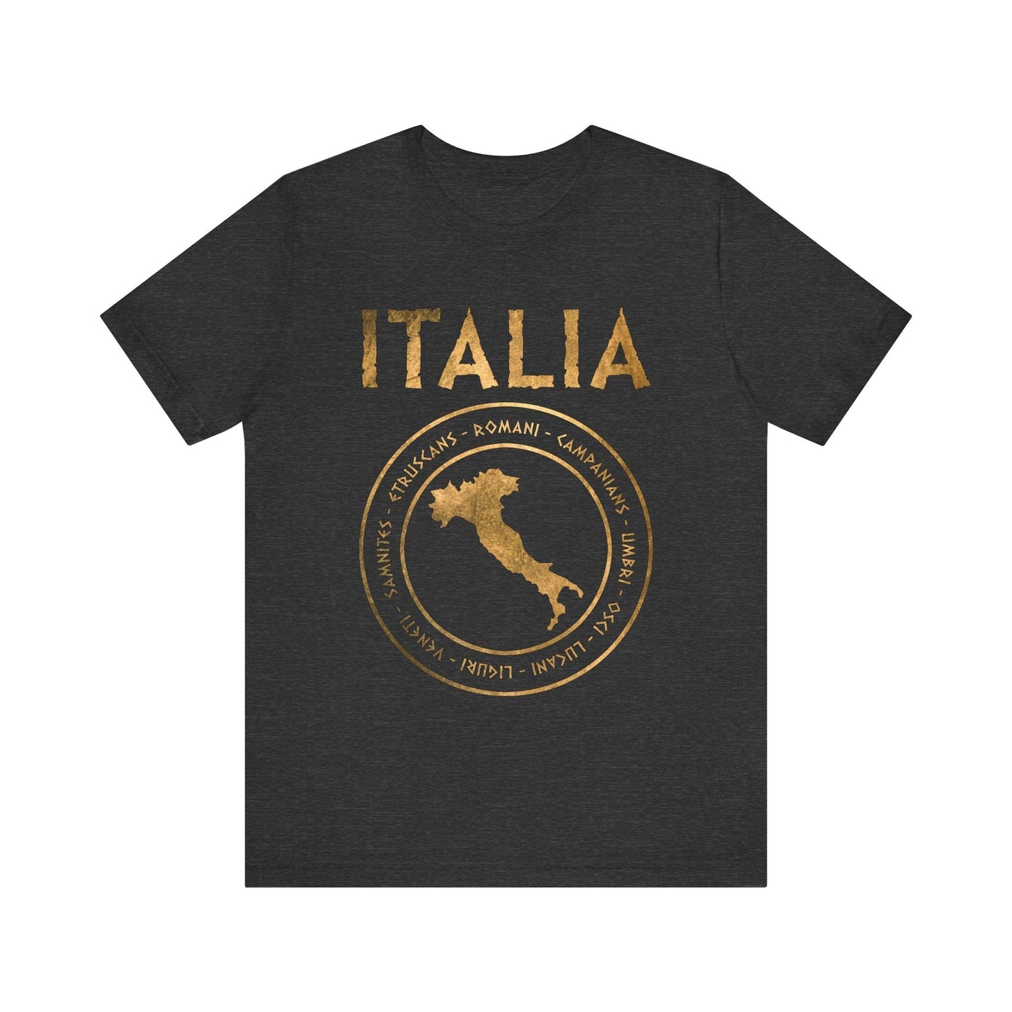 Dark Grey Heather / S Ancient Italian Tribes of Italia Ancient Italy T-Shirt