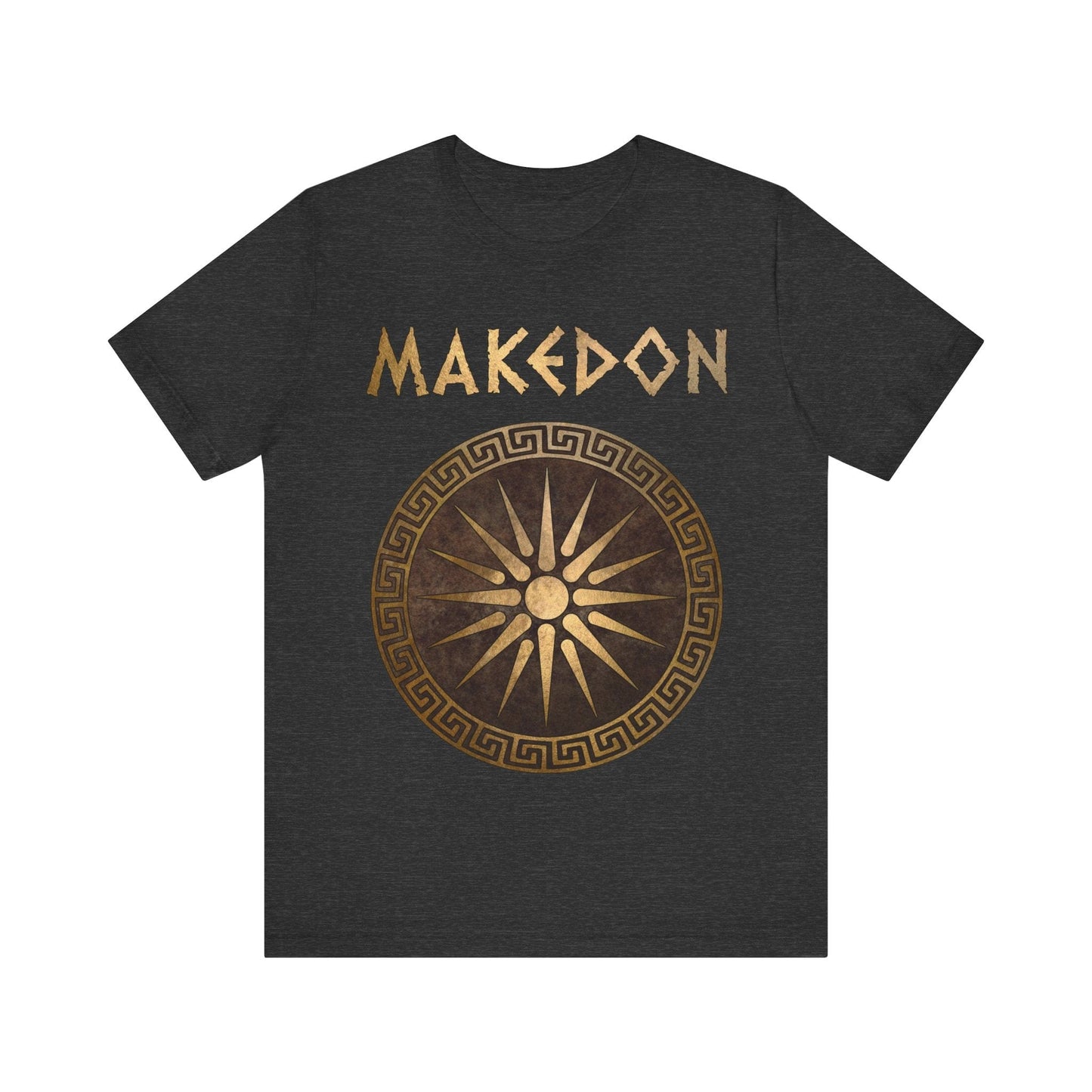 Dark Grey Heather / S Ancient Makedon Shield Alexander the Great T-Shirt
