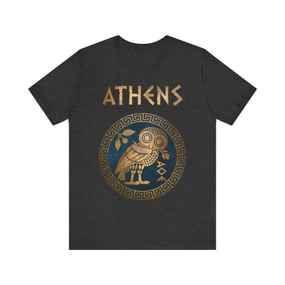 Dark Grey Heather / S Athens Athenian Owl T-Shirt